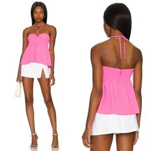 Amanda Uprichard Greca Top in Shocking Pink, NWT SMALL